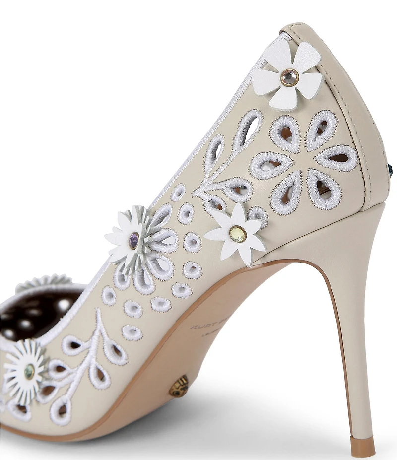 Kurt Geiger London Flower Ornamented Suede Dress Pumps