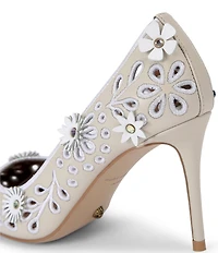 Kurt Geiger London Flower Ornamented Suede Dress Pumps