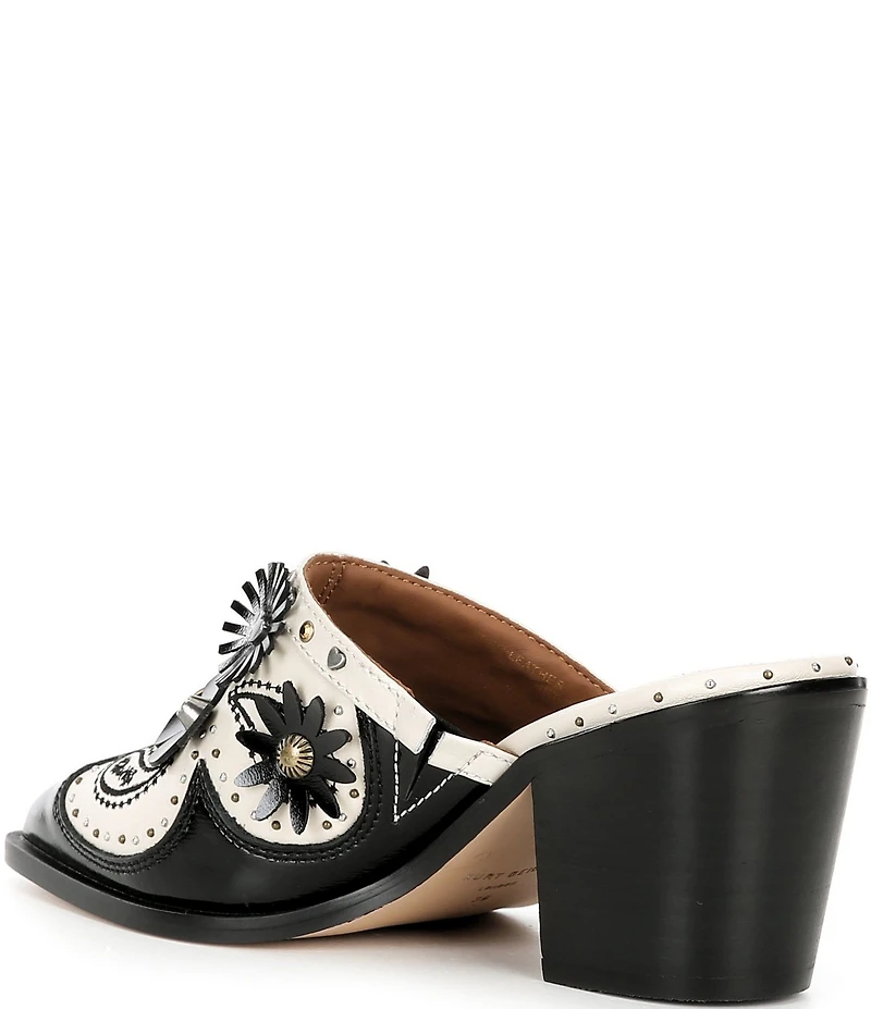 Kurt Geiger London Flower Studded Ornamented Western Mules
