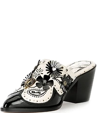 Kurt Geiger London Flower Studded Ornamented Western Mules