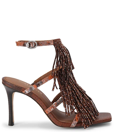 Kurt Geiger London Fringe Crystal Embellished Dress Sandals