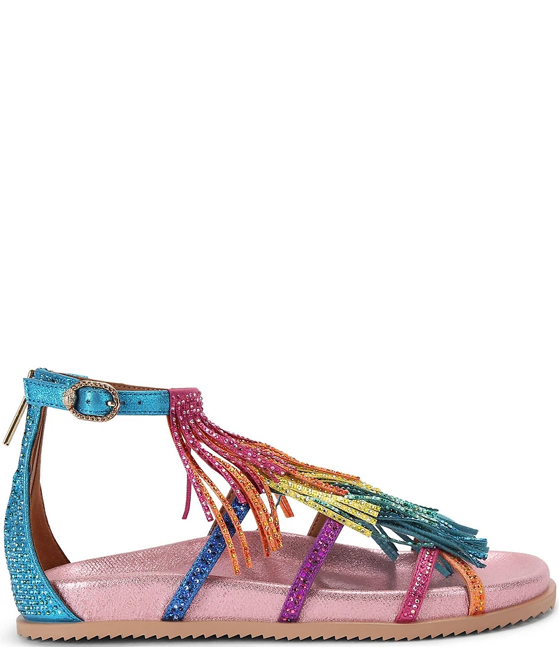 Kurt Geiger London Fringe Crystal Embellished Gladiator Sandals