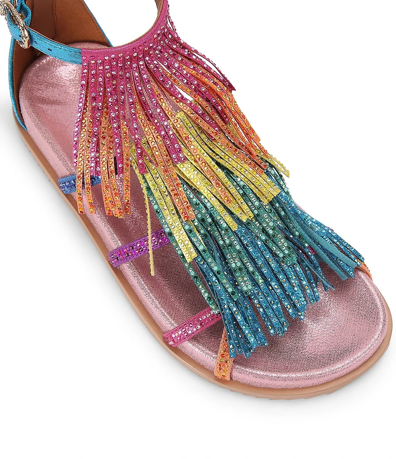 Kurt Geiger London Fringe Crystal Embellished Gladiator Sandals
