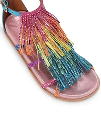 Kurt Geiger London Fringe Crystal Embellished Gladiator Sandals