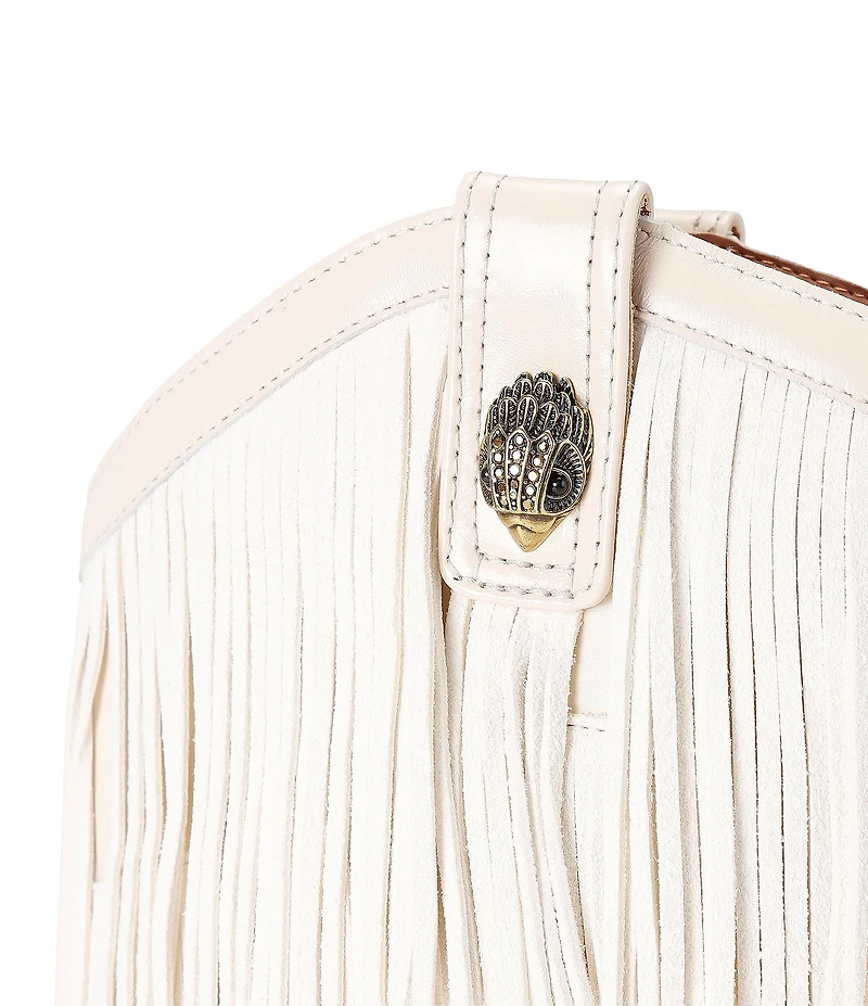 Kurt Geiger London Kurt's Cabana Fringe Leather Rainbow Beaded Logo Cowboy Boots