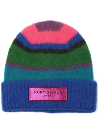 Kurt Geiger London Fuzzy Striped Beanie