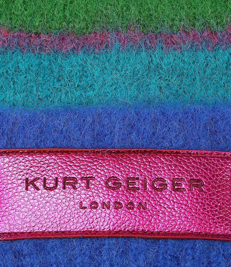 Kurt Geiger London Fuzzy Striped Beanie