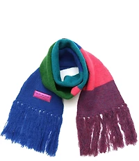Kurt Geiger London Fuzzy Striped Long Oblong Scarf
