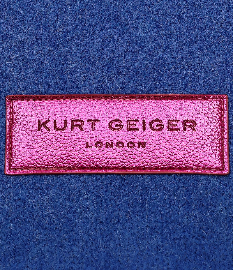 Kurt Geiger London Fuzzy Striped Long Oblong Scarf