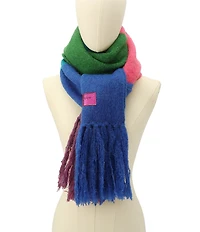 Kurt Geiger London Fuzzy Striped Long Oblong Scarf