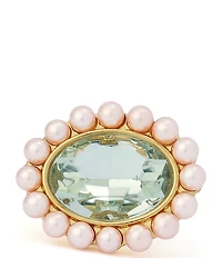 Kurt Geiger London Gemstone Pearl Cocktail Ring