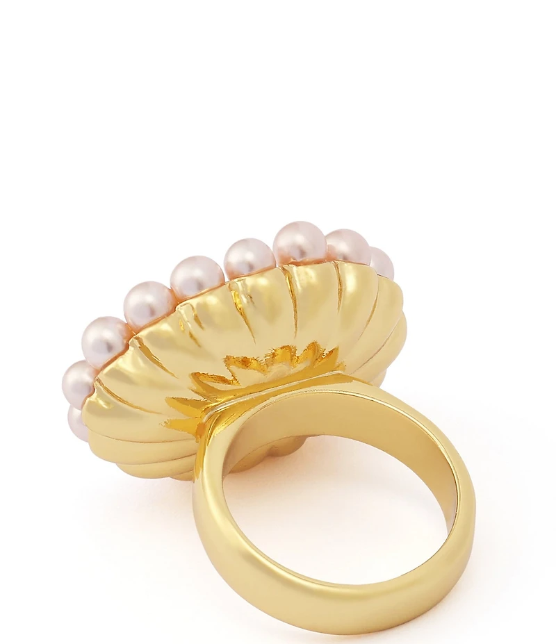 Kurt Geiger London Gemstone Pearl Cocktail Ring