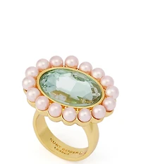 Kurt Geiger London Gemstone Pearl Cocktail Ring