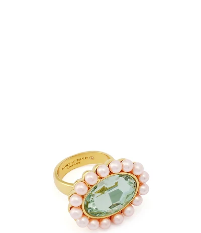 Kurt Geiger London Gemstone Pearl Cocktail Ring