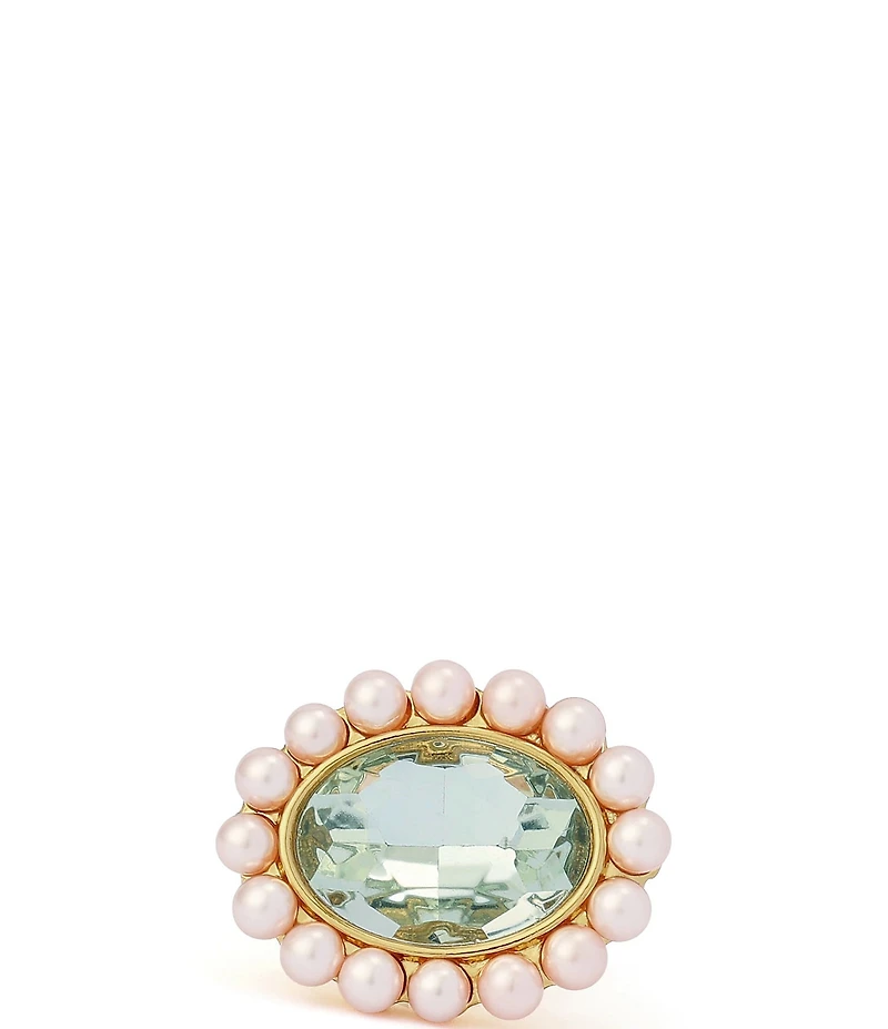 Kurt Geiger London Gemstone Pearl Cocktail Ring
