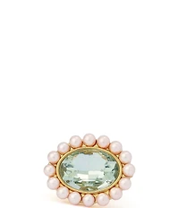 Kurt Geiger London Gemstone Pearl Cocktail Ring