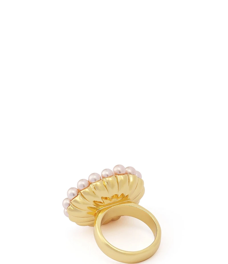 Kurt Geiger London Gemstone Pearl Cocktail Ring