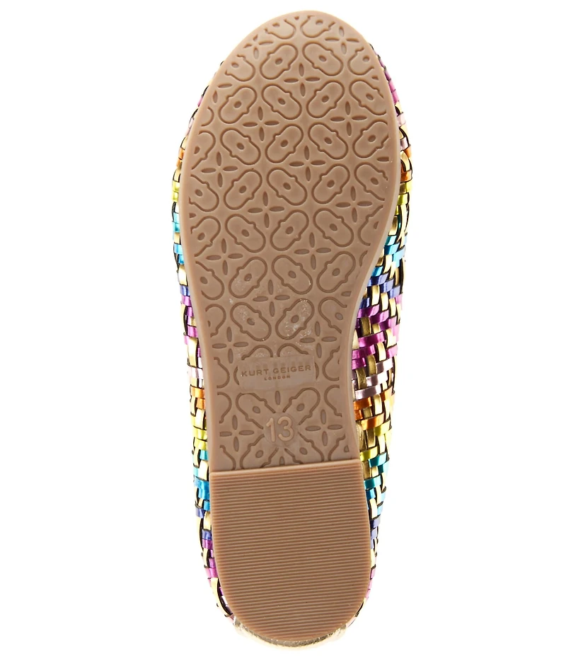 Kurt Geiger London Girls' Metallic Woven Logo Ornament Ballerina Flats (Toddler)