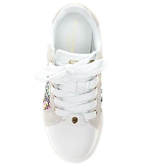 Kurt Geiger London Girls' Kensington Metallic Woven Leather Lace Up Sneakers (Youth)