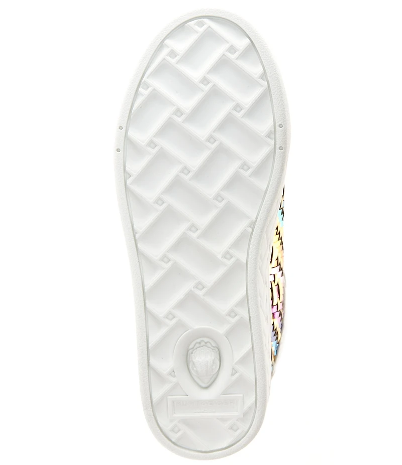 Kurt Geiger London Girls' Kensington Metallic Woven Leather Lace Up Sneakers (Toddler)