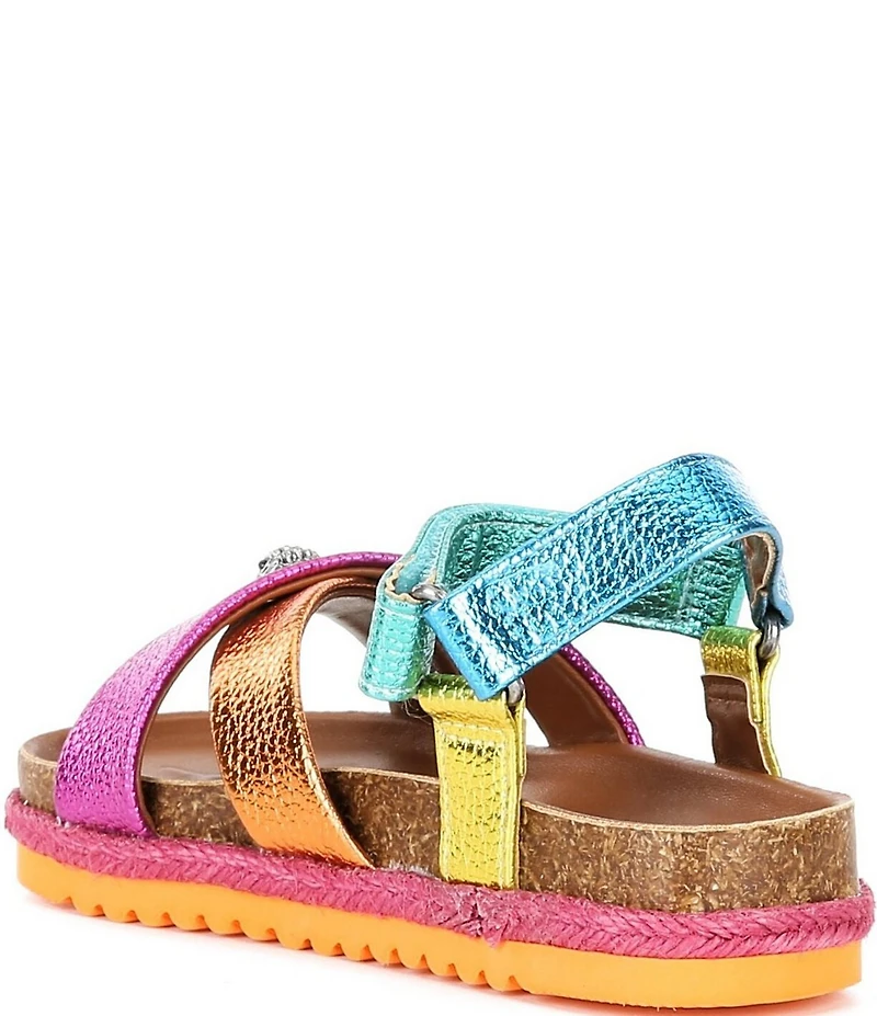 Kurt Geiger London Girls' Kensington Metallic Leather Logo Ornament Espadrille Sandals (Toddler)