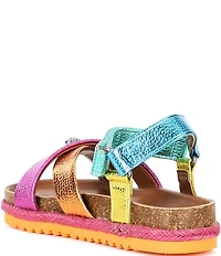 Kurt Geiger London Girls' Kensington Metallic Leather Logo Ornament Espadrille Sandals (Toddler)