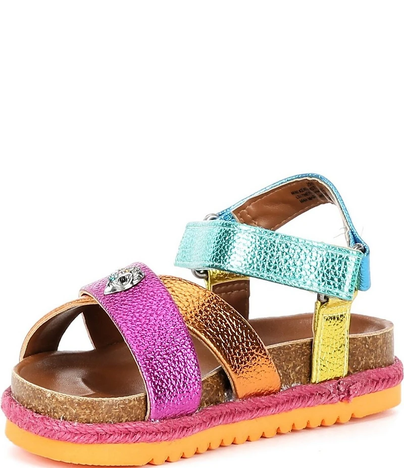 Kurt Geiger London Girls' Kensington Metallic Leather Logo Ornament Espadrille Sandals (Toddler)