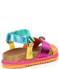 Kurt Geiger London Girls' Kensington Metallic Leather Logo Ornament Espadrille Sandals (Youth)
