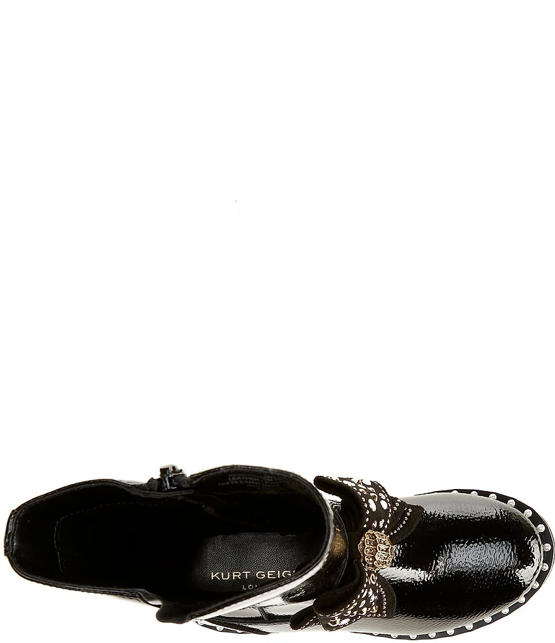 Kurt Geiger London Girls' Kensington Patent Studded Bow Boots (Toddler)