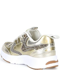 Kurt Geiger London Girls' Kurt Houndstooth Metallic Heart Ornament Sneakers (Youth)