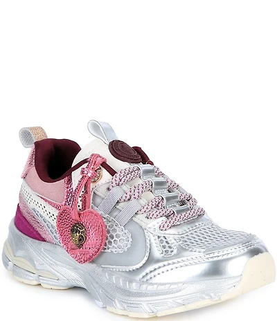 Kurt Geiger London Girls' Kurt Metallic Color Block Heart Ornamented Sneakers (Toddler)