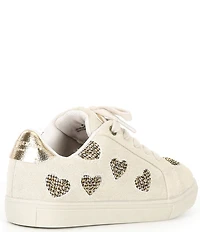 Kurt Geiger London Girls' Lane Love Suede Rhinestone Heart Sneakers (Youth)