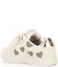 Kurt Geiger London Girls' Lane Love Suede Rhinestone Heart Sneakers (Youth)
