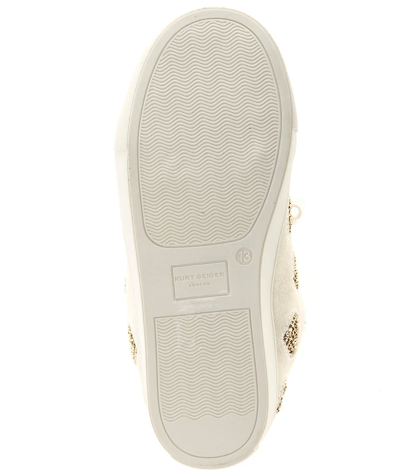 Kurt Geiger London Girls' Lane Love Suede Rhinestone Heart Sneakers (Youth)