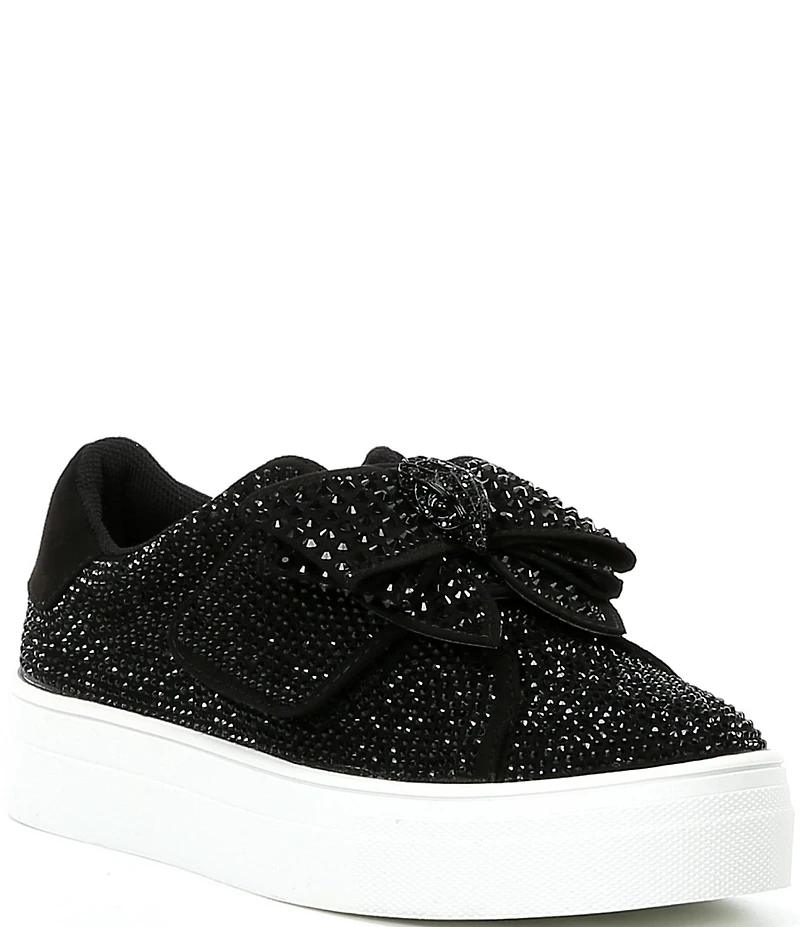 Kurt Geiger London Girls' Laney Crystal Embellished Bow Sneakers (Youth)