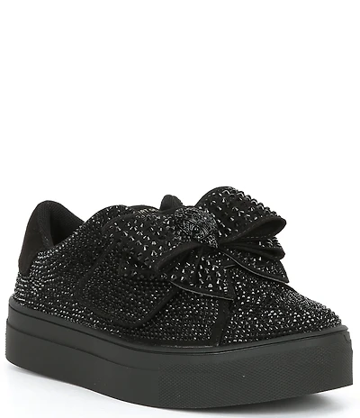 Kurt Geiger London Girls' Laney Crystal Embellished Bow Sneakers (Youth)