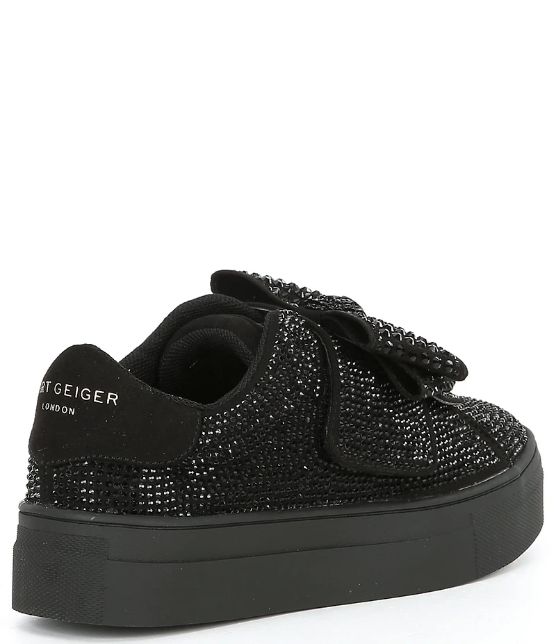 Kurt Geiger London Girls' Laney Crystal Embellished Bow Sneakers (Youth)