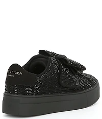 Kurt Geiger London Girls' Laney Crystal Embellished Bow Sneakers (Youth)