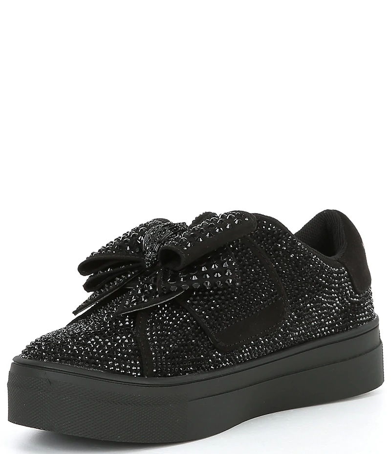 Kurt Geiger London Girls' Laney Crystal Embellished Bow Sneakers (Youth)