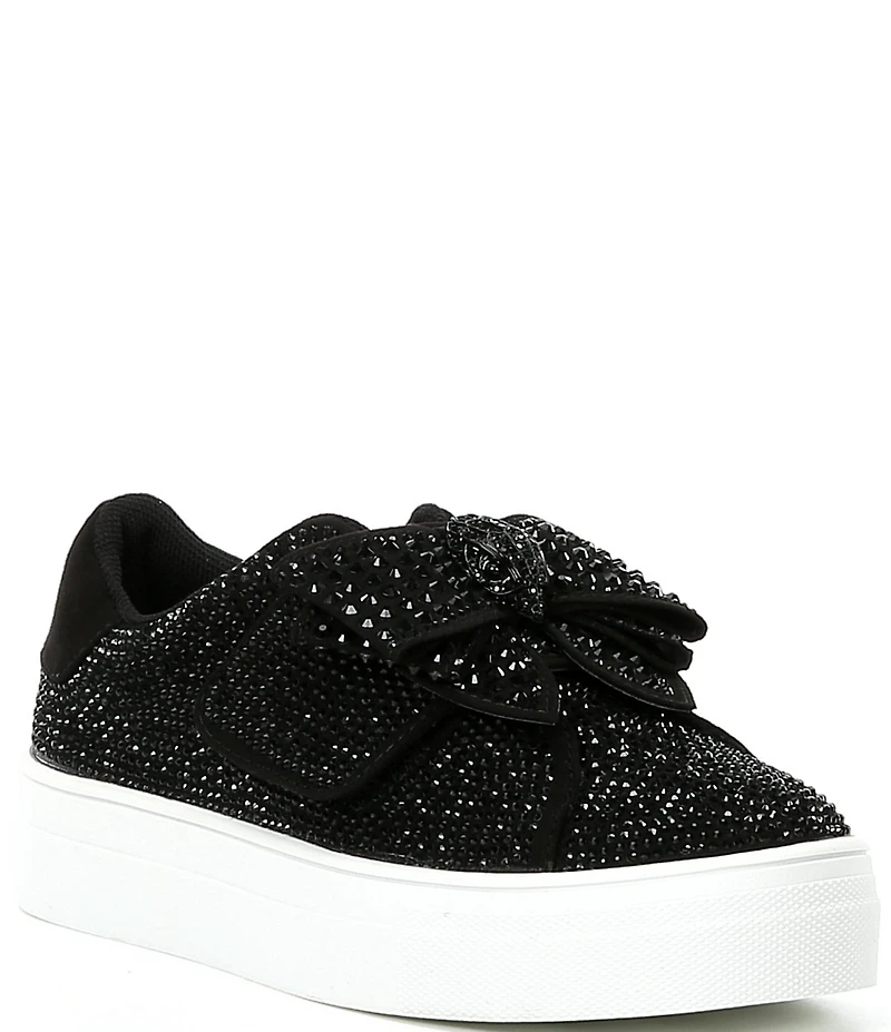 Kurt Geiger London Girls' Laney Crystal Embellished Bow Sneakers (Infant)