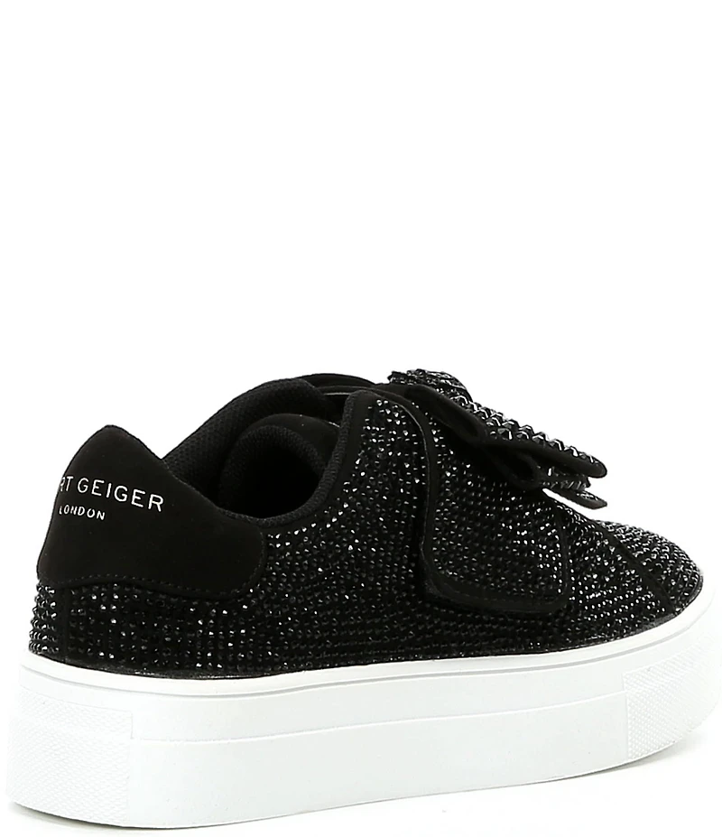 Kurt Geiger London Girls' Laney Crystal Embellished Bow Sneakers (Infant)