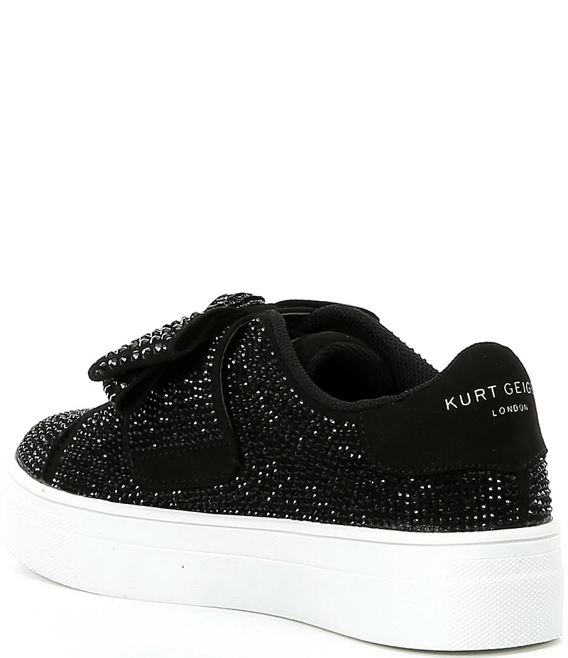 Kurt Geiger London Girls' Laney Crystal Embellished Bow Sneakers (Infant)
