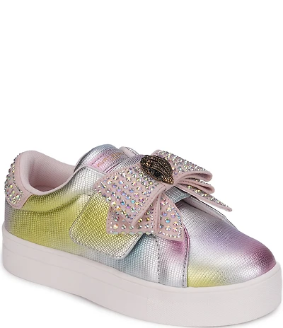 Kurt Geiger London Girls' Laney Rhinestone Embellished Bow Sneakers (Toddler