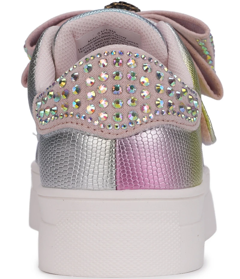Kurt Geiger London Girls' Laney Rhinestone Embellished Bow Sneakers (Toddler