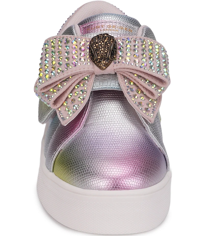 Kurt Geiger London Girls' Laney Rhinestone Embellished Bow Sneakers (Toddler