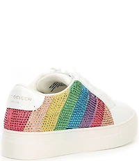 Kurt Geiger London Girls' Laney Crystal Embellished Stripe Sneakers (Infant)