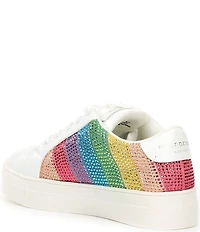 Kurt Geiger London Girls' Laney Crystal Embellished Stripe Sneakers (Infant)
