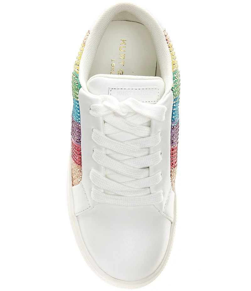 Kurt Geiger London Girls' Laney Crystal Embellished Stripe Sneakers (Infant)