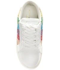 Kurt Geiger London Girls' Laney Crystal Embellished Stripe Sneakers (Infant)