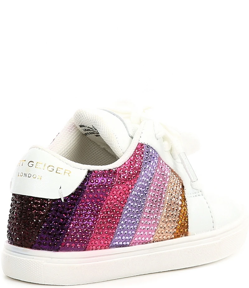 Kurt Geiger London Girls' Laney Crystal Embellished Stripe Sneakers (Infant)